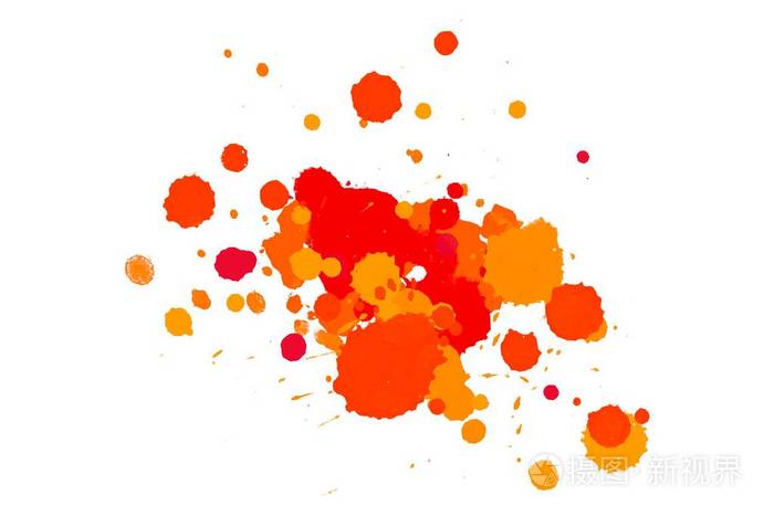 抽象水彩,水彩画,手绘颜料,白色背景上的斑点