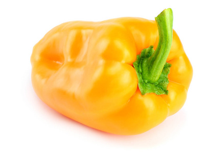 白色背景中分离出的一种黄色甜椒