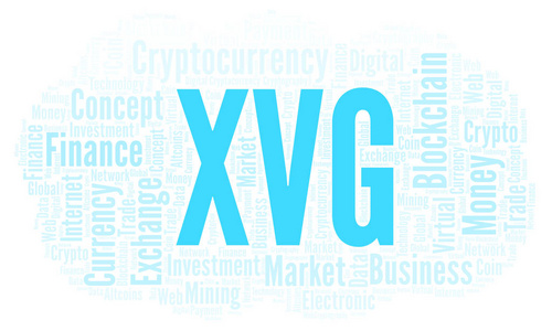 XVG或边缘加密货币字云。 文字云只用文字制作。
