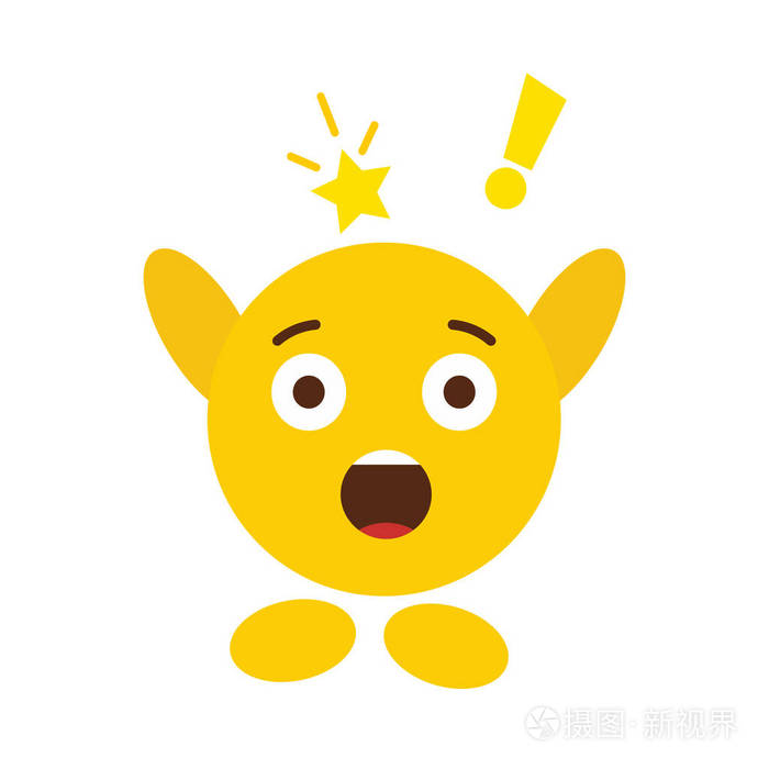 震惊表情符号设计矢量