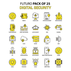 数字安全图标设置。 黄未来最新设计图标包