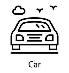 轿车的简单线条图标图片