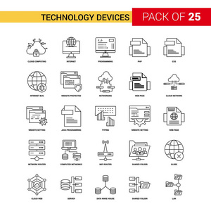 技术设备黑线图标25商业大纲图标