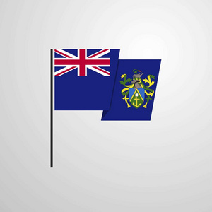 皮特凯恩岛和挥舞旗帜设计矢量