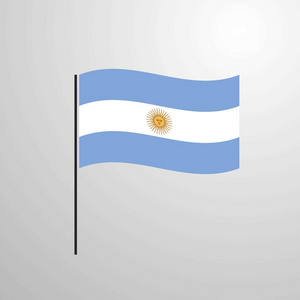 挥舞着美国国旗阿根廷挥舞国旗矢量插图照片