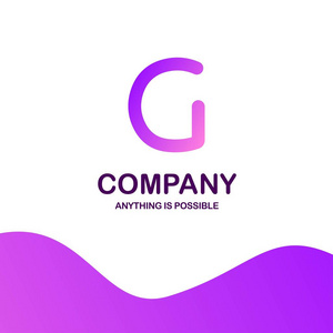 G公司标志设计，紫色主题矢量