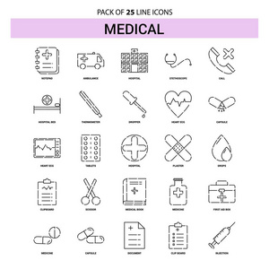 医疗线图标设置25虚线轮廓样式