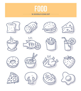  drink doodle vector icons for website and printing materials