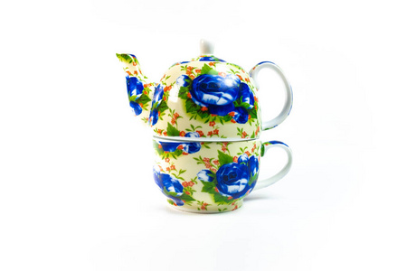 瓷茶壶和杯子