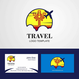 旅游朱瓦夏旗标志和名片设计
