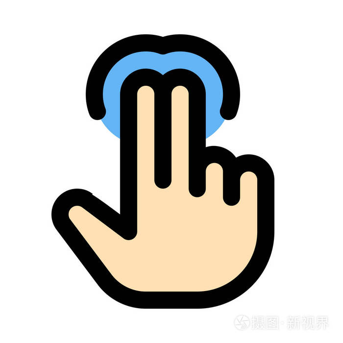 两个手指触摸彩色矢量图标
