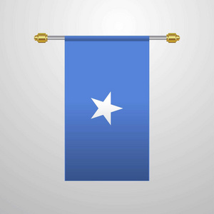 索马里挂旗，矢量插图.