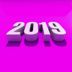 新年红2019创意设计理念3d 渲染图像