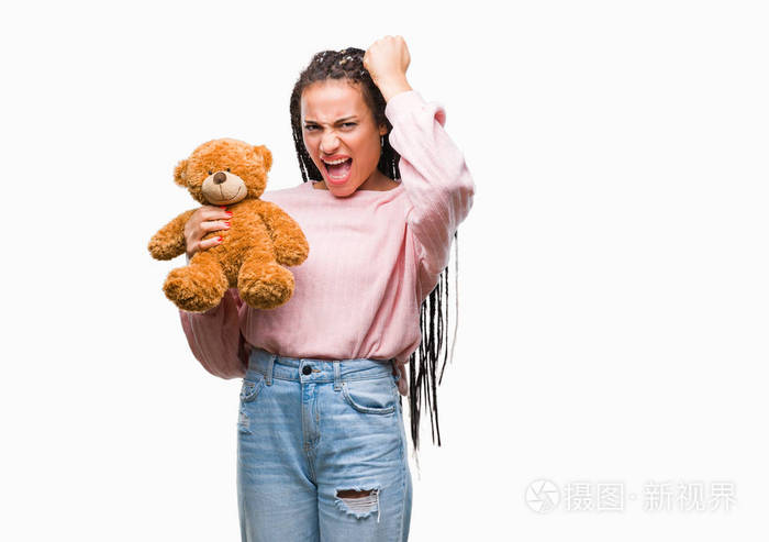 下载小样发票合同问题/举报生气愤怒大喊大叫年轻的发辫非裔美国学生