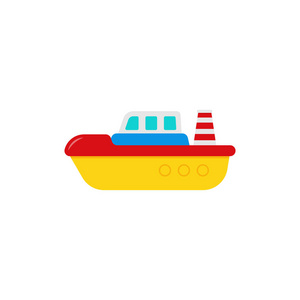 小船宝宝玩具. 矢量. 儿童玩具船图标孤立在白色背景上的平面设计.