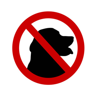 白色背景上禁令狗的矢量插图.照片