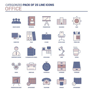 复古办公室图标设置25平线图标设置