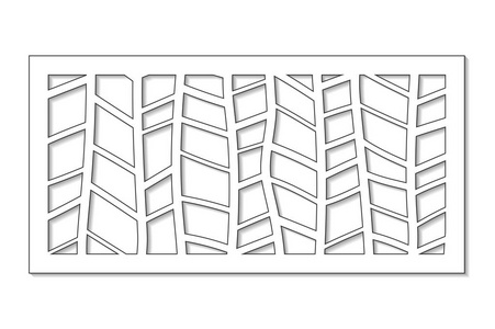 裁剪模板。抽象线, 几何图案。激光切割。设置比率12。矢量插图
