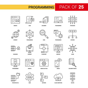 编程黑线图标25大纲图标
