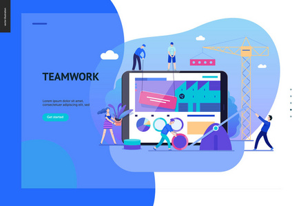 商务系列团队合作和协作 web 模板
