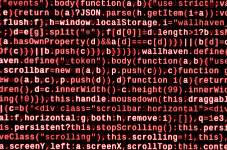 科数字在笔记本电脑上编写编程代码. 计算机屏幕上的数字二进制数据.