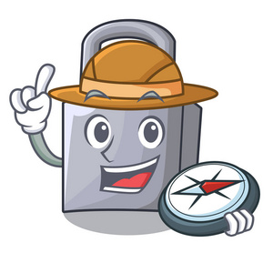 大门开启与心脏解锁挂锁在卡通门矢量插图照片