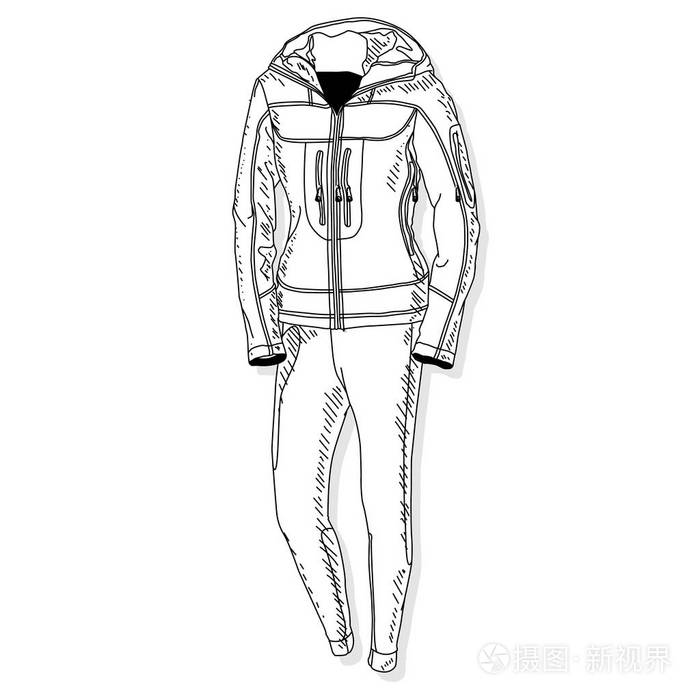 矢量孤立插图运动套装单色白色.插画-正版商用图片13om5b-摄图新视界