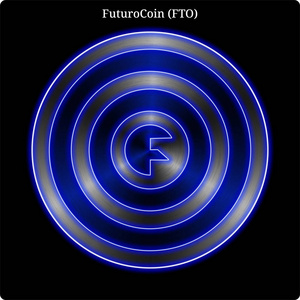 金属 Futurocoin Fto 硬币有蓝色霓虹辉光