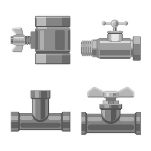 管子和管子符号的向量例证。管道和管线库存矢量图的采集