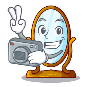 摄影师动画片大古董镜框架照片