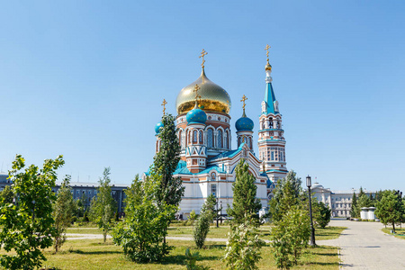 俄罗斯omsk。 圣母玛利亚的大教堂