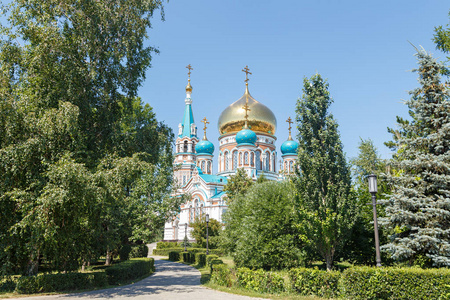 俄罗斯omsk。 圣母玛利亚的大教堂