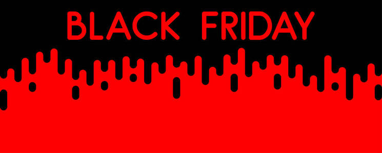 黑色星期五销售红色抽象宣传横幅。 商店的广告。 矢量背景。