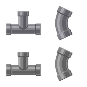 管道和管图标的矢量插图。库存管道和管道矢量图标的收集