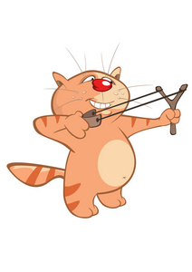 可爱猫的矢量插图. 卡通人物照片