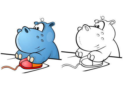 小河马图片-小河马素材-小河马插画-摄图新视界