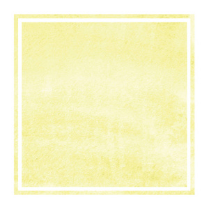 黄色手绘水彩矩形框架背景纹理与污渍。 现代设计元素