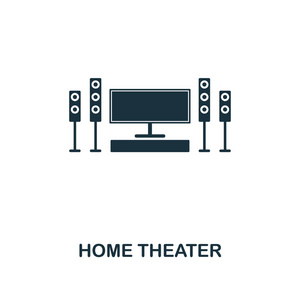 pixel 完美的家庭影院图标.适用于网页设计,应用程序,软件,打照片