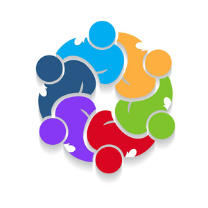 标志团队合作成功商务人士身份证标志图标矢量设计照片