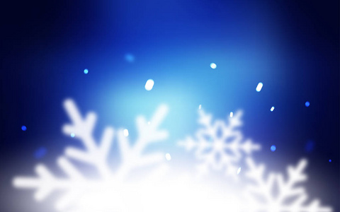 深蓝色矢量覆盖美丽的雪花。 模糊装饰设计在圣诞节风格与雪。 新年设计为您的广告海报横幅。