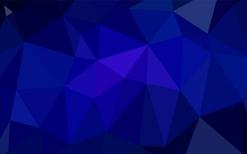深蓝色矢量闪耀三角形背景。 彩色插图的多边形风格与梯度。 纹理图案可用于背景。