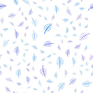 深蓝色矢量无缝涂鸦模糊图案。 涂鸦插图的叶子折纸风格与梯度。 为你的生意全新的设计。
