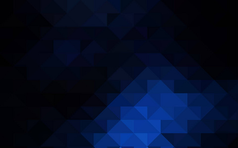 深蓝色矢量闪耀三角形背景。 一种完全新的颜色插图，风格模糊。 你的设计的新纹理。
