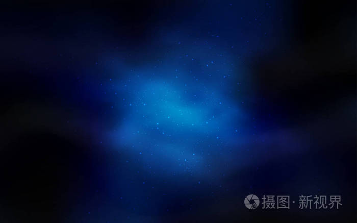 深蓝色矢量纹理与银河系恒星. 在抽象模板上闪耀着天空星星的插图.