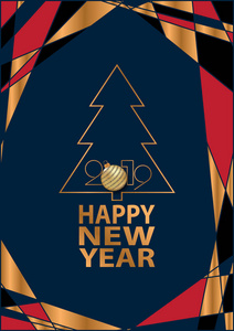 新年快乐2019卡为您的设计