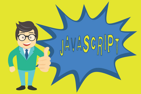 文字写的 Javascript。用于创建交互效果的计算机编程语言的业务概念