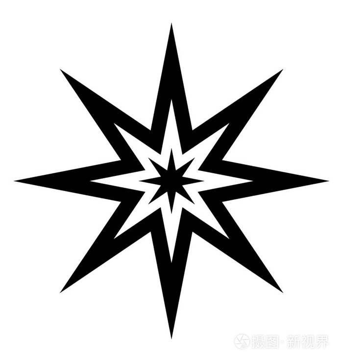 闪闪发光的星星字形图标向量