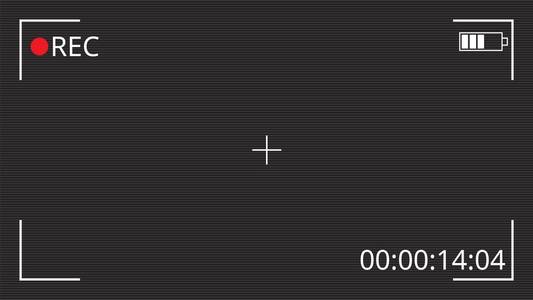 录像界面. 视频摄像机屏幕ui. 矢量图.照片