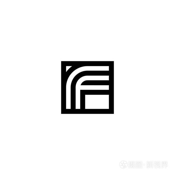 线条矢量标志字母f字母设计矢量线