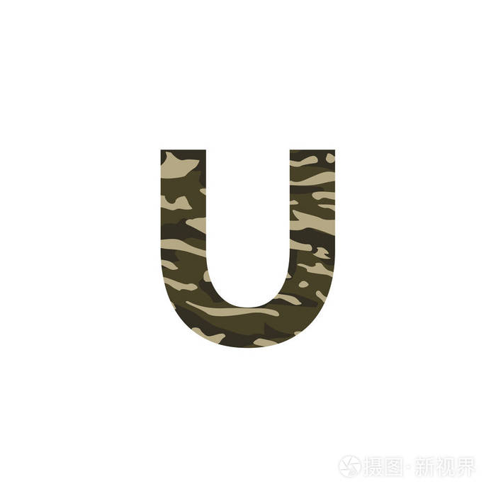 伪装字母标志设计伪装军队标志字母图标矢量设计
